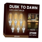 Dusk To Dawn Light Bulbs, Outdoor Candelabra 5W 6 Soft White New. Price: $35.70.