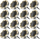 16 Pack Solar Ground Outdoor, 8 Led Mini Flat Disc Lights, IP65 Wat New. Price: $79.78.