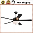 Edvivi 52 Matte Black 5-BLADE Led Ceiling Fan 6-SPEED Light Kit Remote New. Price: $73.99.