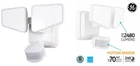 Ge 240-DEGREE 2480-LUMEN White Led Motion-activated Flood Light With Timer New. Price: $87.99.