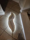 Premium Feather Wall Decor Lighting: Large Luxury Led Dimmable Sconce Lights 35" Open. Price: $100.00.