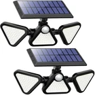 Zookki Solar Lights Outdoor Waterproof, 180 Led 3 Heads 2 Pack - Black Open. Price: $32.79.