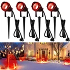Rossesay 4 Pcs Christmas Red Spotlight Outdoor Plug Landscape Lighting 12W New. Price: $61.80.