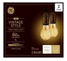 2 Pack Vintage Style Amber Glass Warm Candle Medium Base Bulbs 60W 560 Lumens New. Price: $22.00.