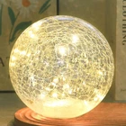 Crackle Globe Led Lamp Battery Operated With Timer, Lighted Glass Orb For Living New. Price: $45.87.