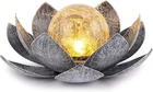 Huaxu Solar Lights Outdoor Garden, Crackle Globe Glass Lotus Decoration, Waterpr Open. Price: $10.99.