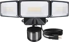 Lutec 50W Motion Sensor Lights, 5500 Lm Plug In Flood Outdoor, Dus New. Price: $71.99.