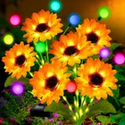 Solar Garden LIGHTS-4 Pack Sunflowers With Multicolor Changing Swaying Fir New. Price: $64.14.
