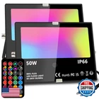Melpo Led Flood Outdoor, 50W Rgb Color Changing Landscape Lighting With Re New. Price: $78.88.