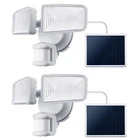 Home Zone Mesh Linkable Series Outdoor 2-PACK 2-HEAD Security Solar Flood Lights New. Price: $79.99.