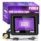 Pizhlo 40W Black Light IP66 Waterproof Outdoor Flood With 6FT New. Price: $22.76.