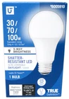 Utilitech 3-WAY Led A19 Light Bulb, 4/10/13.5 Watts 40W 70W 100W Equivalent New. Price: $14.99.