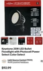 Keystone 25 W Led Bullet Floodlight Open. Price: $50.00.