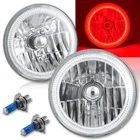7" Red Cob Led Angel Eye H4 Headlamp Headlight Halogen 60W Bulb Pair New. Price: $169.95.