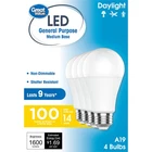 Great Value Led Bulbs 100W Eqv Daylight 4 Pack New. Price: $20.26.