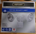 New Defiant 701074 110-DEGREE White Motion Wired 2 Head Security Flood Light. Price: $17.95.
