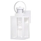 Vaxcel T0568 Medinah White Motion Sensor Dusk To Dawn Outdoor Wall Light Clear New. Price: $209.99.