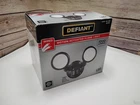 Defiant 180 Black Motion Activated Outdoor Int. Led Twin Head Flood Light New. Price: $16.99.