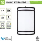 Asd Led Outdoor Wall Light Fixture Half Cylinder Sconce 10" 15W (120-277V) 950 Open. Price: $40.00.