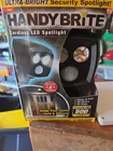 Handy Brite Cordless Ultra-bright Led Motion-activated Security Spotlight 500LUM New. Price: $14.50.