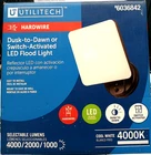 Utilitech Hardwired Dusk-to-dawn Led Flood Light 4000K White IP65/NEW. Price: $12.96.