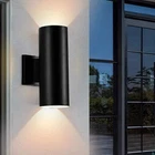 Cedar Hill 11 In. Cylinder Black Led Outdoor Wall Sconce Light Fixture 106002 Open. Price: $24.99.