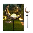 Garden Solar Light Outdoor Decorative, Moon Crackle Glass Globe Stake New. Price: $29.95.