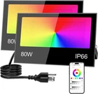Remon Led Flood Outdoor 800W Equivalent 8000LM Smartrgb Landscape Lighting New. Price: $49.99.
