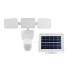 Defiant 180 White Solar Powered Motion Security Led Flood Light 2100 Lumens Open. Price: $30.00.