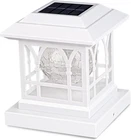 Solar Post Cap Lights, Warm White & Rgb Automatic Cycling, Cracked Glass Bulb, 2 New. Price: $27.59.