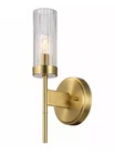 Globe Electric 1-LIGHT Matte Brass Wall Sconce With Ribbed Clear Glass Shade New. Price: $27.97.