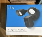 New Ring Floodlight Wired Plus Outdoor Camera Black Open. Price: $120.00.