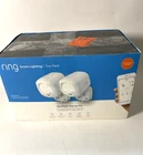 Ring Smart Lighting Spotlight Starter Kit 2-PACK White W/ Bridge Battery Open. Price: $79.99.