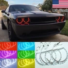 For Dodge Challenger 15-23 4PCS Rgb Multicolor Led Halo Ring Angel Eye Headlight New. Price: $63.99.