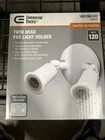 Commercial Electric Twin Head White Par Holder Outdoor Security Lighting New. Price: $10.00.