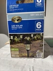 (6) Hampton Bay Solar Outdoor Led Ribbed Lens Landscape Black Pathway Lights Open. Price: $39.99.