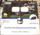 Feit Dual Head Motion-sensing Solar Powered Led Bronze Security Flood Light New. Price: $39.98.