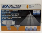 Sunforce Triple Head Solar Motion Activated Light 180 Led 1500 Lumens 1600074 Open. Price: $44.99.