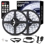 Jngmair 66FT Led Strip Lights With Remote, 6500K Daylight White Dimmable Tape New. Price: $51.16.