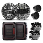 For Jeep Wrangler Jk Combo Halo Led Headlights Fog Turn Tail Lamps New. Price: $252.99.
