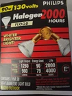 Philips 90 Watt Indoor/outdoor Halogen Flood Light. Par 38. 1280 Lumens New. Price: $12.50.
