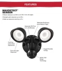 Defiant Maxdetect 240 Black Motion Sensor Wired Outdoor 2-HEAD Led Flood Light Open. Price: $22.99.