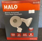 Halo 180-DEGREE 300W Motion Activated Twin Head Security Floodlight New. Price: $34.95.
