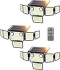 6000LM Solar Flood Lights With Motion Sensors & Remote Control - 3 Pack New. Price: $141.99.