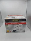 Defiant 600 Lumen 180-DEGREE White Solar Powered Motion Led Outdoor Flood Light Open. Price: $59.99.
