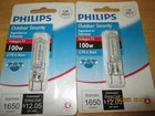 - Philips 100W 120V Clear GY8.6 Base T4 Light Bulb Outdoor Security Special New. Price: $14.55.