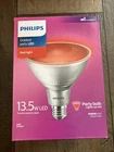 Philips Red Led Party Light Bulb 13.5W PAR38 Outdoor Dimmable Bug Nib New. Price: $17.99.