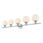 Living District Cordelia 5-LIGHT Iron/glass Bath Sconce Chrome/frosted White New. Price: $137.74.
