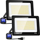 150W Led Outdoor Flood Lights With Plug, 18000LM Bright Work 6FT New. Price: $66.96.