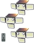 4500LM Solar Flood Lights With Motion Sensors & Remote Control - 3 Pack New. Price: $89.99.